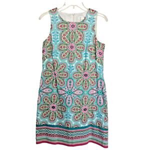 London Style Collection Fit & Flare Dress Knee Length Multicolor Floral Size 16